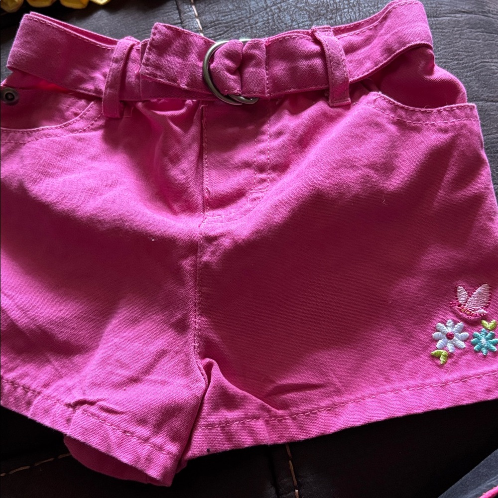 Shorts infant girls new size 12 months Disney cotton pockets elastic waist back